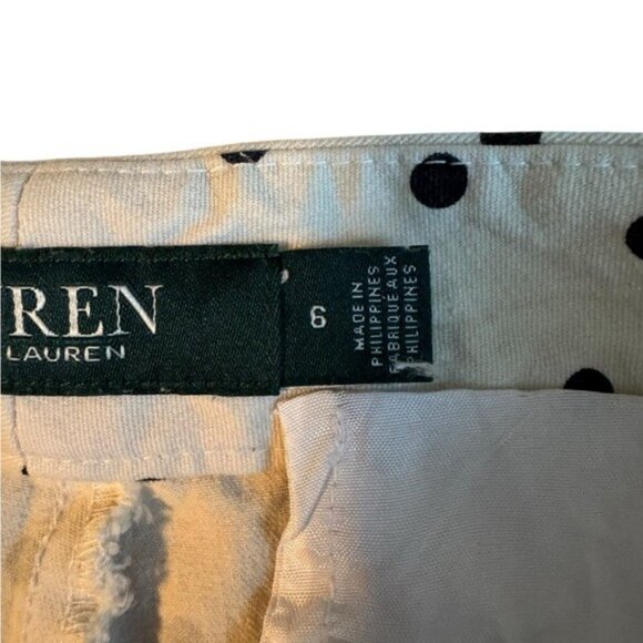 Ralph Lauren LRL Women Polka Dot Slim Trousers Pants Ankle Size 6 Preppy Stretch - Picture 6 of 9
